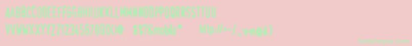 TraumaSw Font – Green Fonts on Pink Background