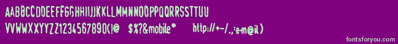 TraumaSw Font – Green Fonts on Purple Background