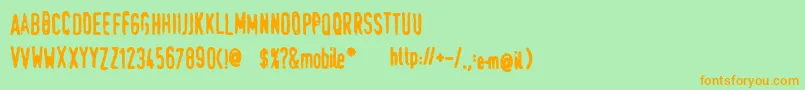 TraumaSw Font – Orange Fonts on Green Background