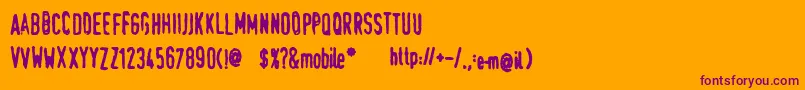 TraumaSw Font – Purple Fonts on Orange Background