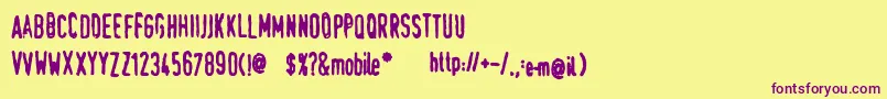 TraumaSw Font – Purple Fonts on Yellow Background