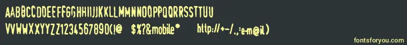 Шрифт TraumaSw – жёлтые шрифты на чёрном фоне