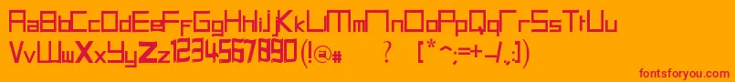 HalitSFont21-Schriftart – Rote Schriften auf orangefarbenem Hintergrund