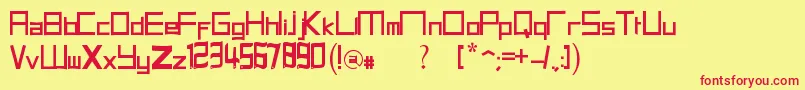 Czcionka HalitSFont21 – czerwone czcionki na żółtym tle