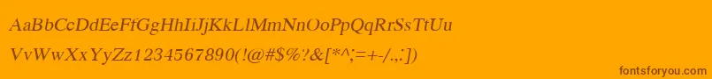 KodchiangupcItalic Font – Brown Fonts on Orange Background