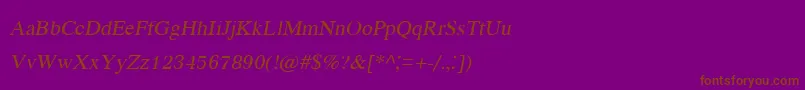 KodchiangupcItalic Font – Brown Fonts on Purple Background