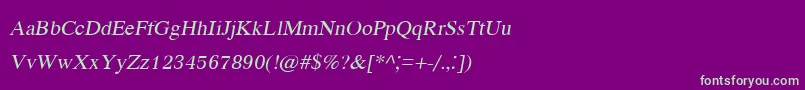 KodchiangupcItalic Font – Green Fonts on Purple Background