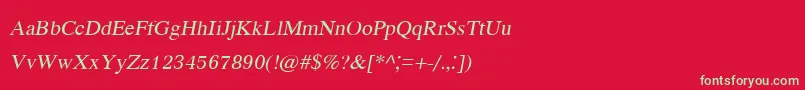 KodchiangupcItalic Font – Green Fonts on Red Background