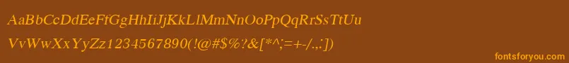 KodchiangupcItalic Font – Orange Fonts on Brown Background