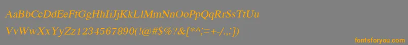 KodchiangupcItalic Font – Orange Fonts on Gray Background