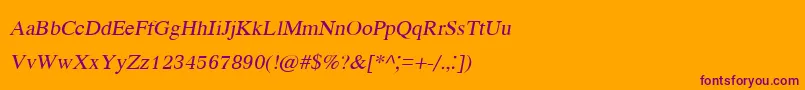 KodchiangupcItalic Font – Purple Fonts on Orange Background