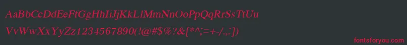 KodchiangupcItalic Font – Red Fonts on Black Background