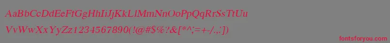 KodchiangupcItalic Font – Red Fonts on Gray Background