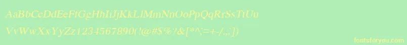 KodchiangupcItalic Font – Yellow Fonts on Green Background