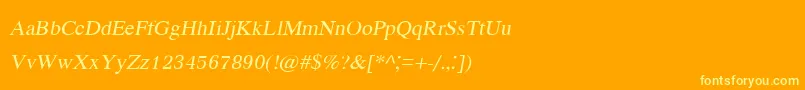 フォントKodchiangupcItalic – オレンジの背景に黄色の文字