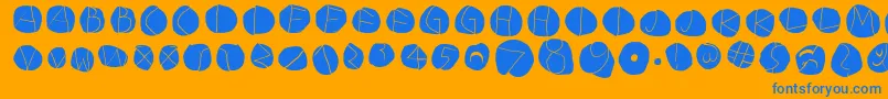 DiskoLightinvers Font – Blue Fonts on Orange Background