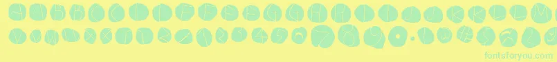 DiskoLightinvers Font – Green Fonts on Yellow Background