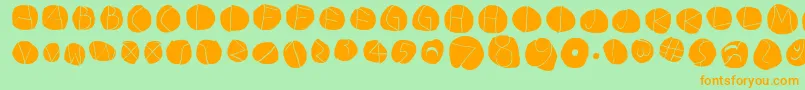 DiskoLightinvers Font – Orange Fonts on Green Background