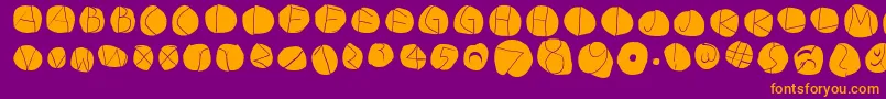 DiskoLightinvers Font – Orange Fonts on Purple Background