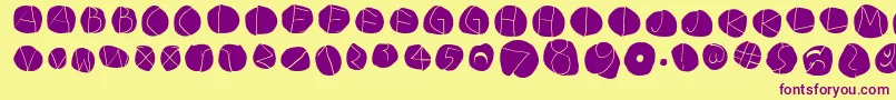DiskoLightinvers Font – Purple Fonts on Yellow Background