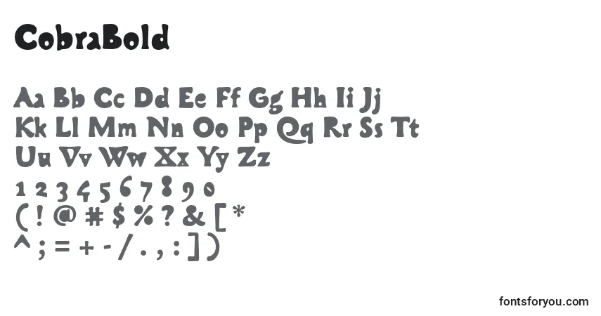 Шрифт CobraBold – алфавит, цифры, специальные символы
