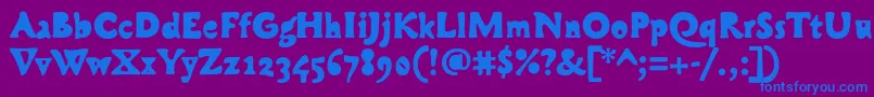 CobraBold Font – Blue Fonts on Purple Background