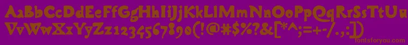 CobraBold-Schriftart – Braune Schriften auf violettem Hintergrund