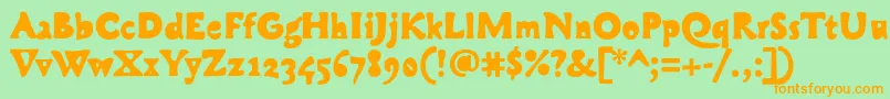 CobraBold Font – Orange Fonts on Green Background
