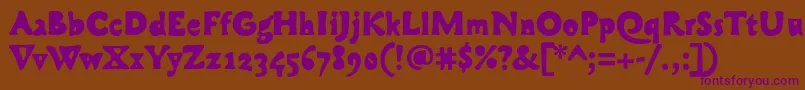 CobraBold-Schriftart – Violette Schriften auf braunem Hintergrund
