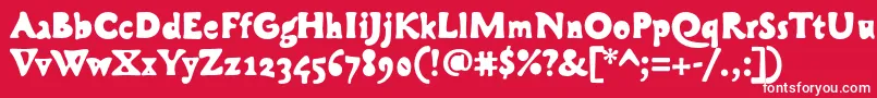 フォントCobraBold – 赤い背景に白い文字