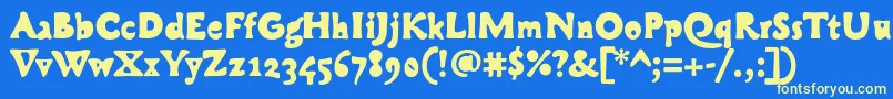 CobraBold-Schriftart – Gelbe Schriften auf blauem Hintergrund