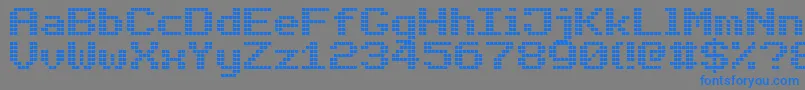 BoldLedBoard7 Font – Blue Fonts on Gray Background