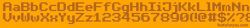 BoldLedBoard7-Schriftart – Braune Schriften auf orangefarbenem Hintergrund