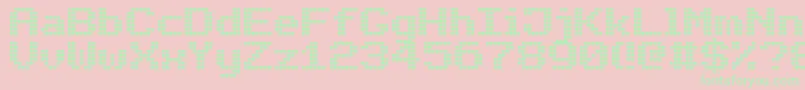 BoldLedBoard7 Font – Green Fonts on Pink Background