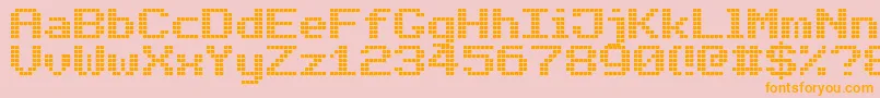 BoldLedBoard7 Font – Orange Fonts on Pink Background