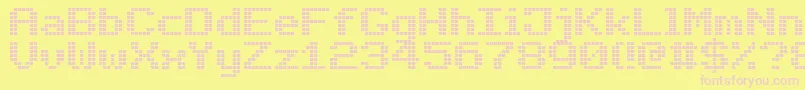 BoldLedBoard7 Font – Pink Fonts on Yellow Background