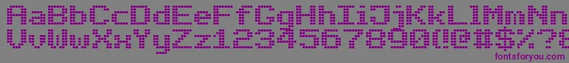 BoldLedBoard7 Font – Purple Fonts on Gray Background