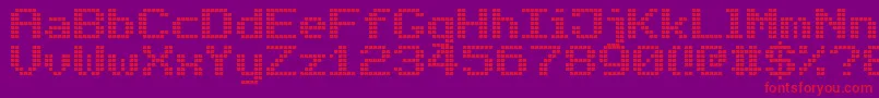 BoldLedBoard7 Font – Red Fonts on Purple Background