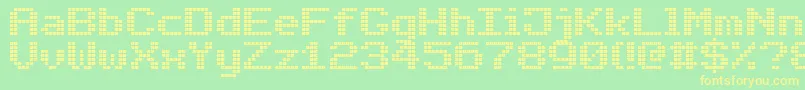 BoldLedBoard7 Font – Yellow Fonts on Green Background