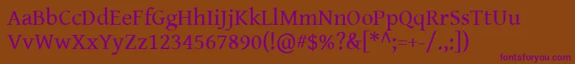 Genbkbasr Font – Purple Fonts on Brown Background