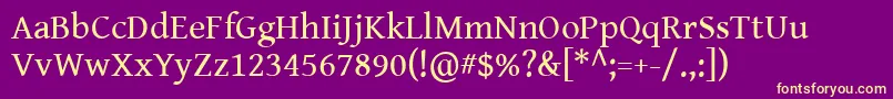 Genbkbasr Font – Yellow Fonts on Purple Background