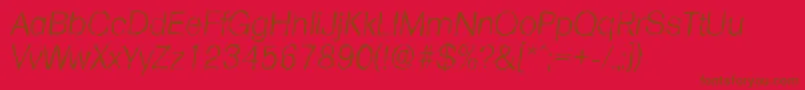 FormularandomLightItalic Font – Brown Fonts on Red Background