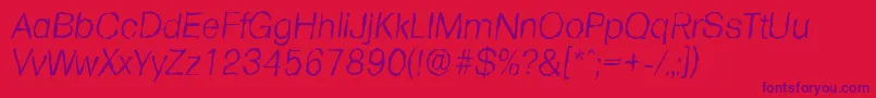 フォントFormularandomLightItalic – 赤い背景に紫のフォント