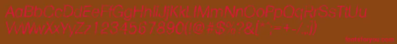 FormularandomLightItalic Font – Red Fonts on Brown Background