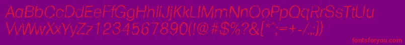 More about FormularandomLightItalic Font FormularandomLightItalic Font – Red Fonts on Purple Background