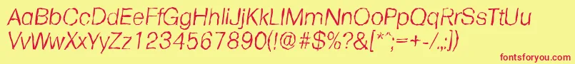 FormularandomLightItalic Font – Red Fonts on Yellow Background