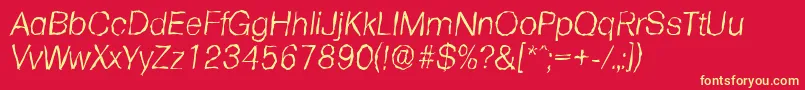 FormularandomLightItalic Font – Yellow Fonts on Red Background
