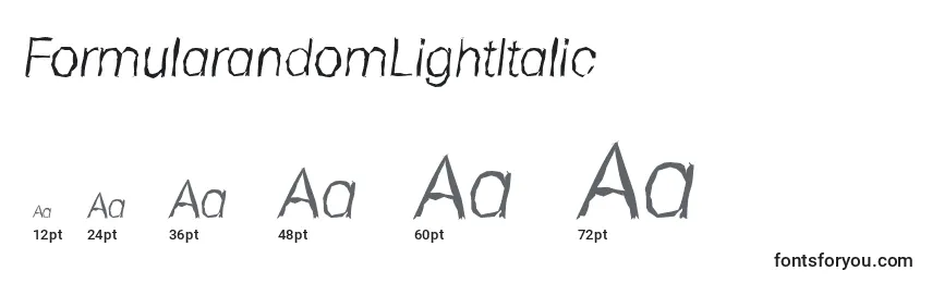 Размеры шрифта FormularandomLightItalic