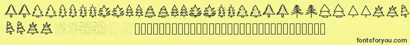 Christmastrees Font – Black Fonts on Yellow Background