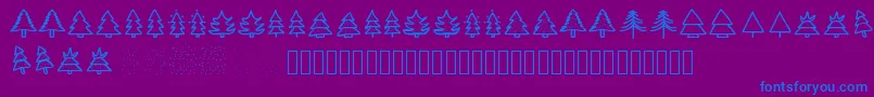 fuente Christmastrees – Fuentes Azules Sobre Fondo Morado